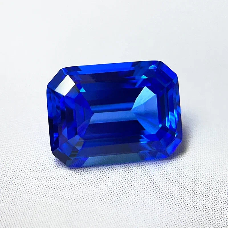 TOPLab Grown Cobalt Spinel Emerald Cut Gemstone for DIY Ring Necklace Earrings Main Materials Selectable Certificate