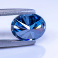 Moissanite Stone Oval Cut Natural Royal Blue Color High-quality DIY Charms Jewelry Making Main Materials with Certificate