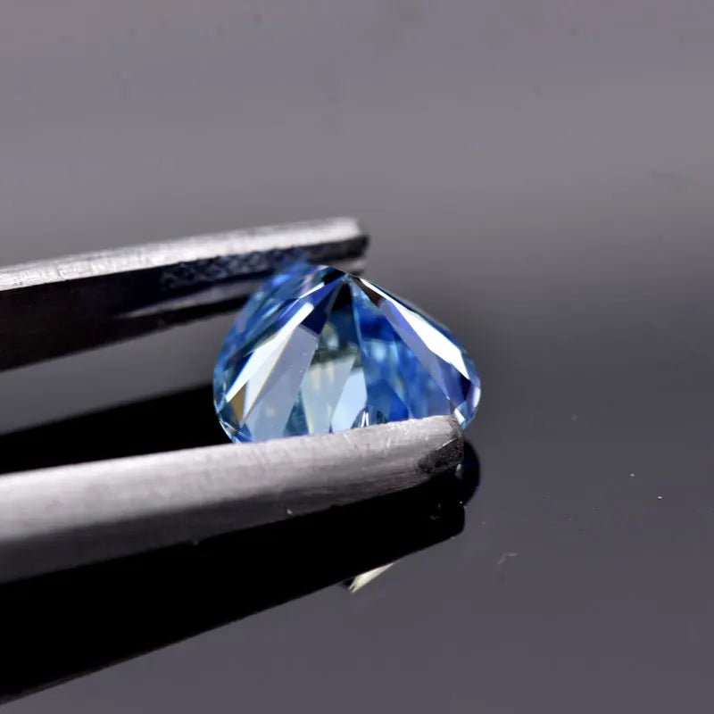 Moissanite VVS1 Artificial Stone Ice Blue Color Heart Cut with Certificate Unnatural