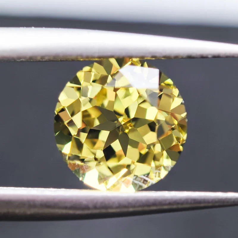 Lab Grown Sapphire Yellow Color Round Shaped Extremely Shiny Quality DIY Ring Necklace Earrings Main Materials  AGL Certificate