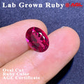 Lab Grown Ruby for Custom Jewelry Design and Professional Jewelry AGL Certified VVS1 Clarity Red Oval Cut Natural Color Lab