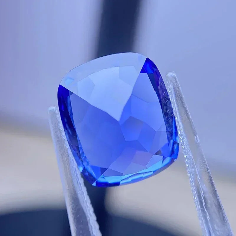 Lab Grown Sapphire Cushion Cut Royal Blue Color for DIY Jewelry Making Ring Necklace Main Materials Selectable AGL Certificate
