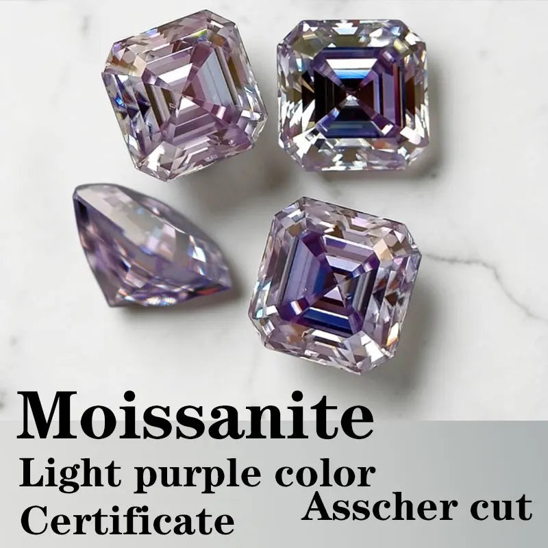 Moissanite VVS1 Square Shape Asscher Cut D Color White Colour Unnatural Certificate Wholesale