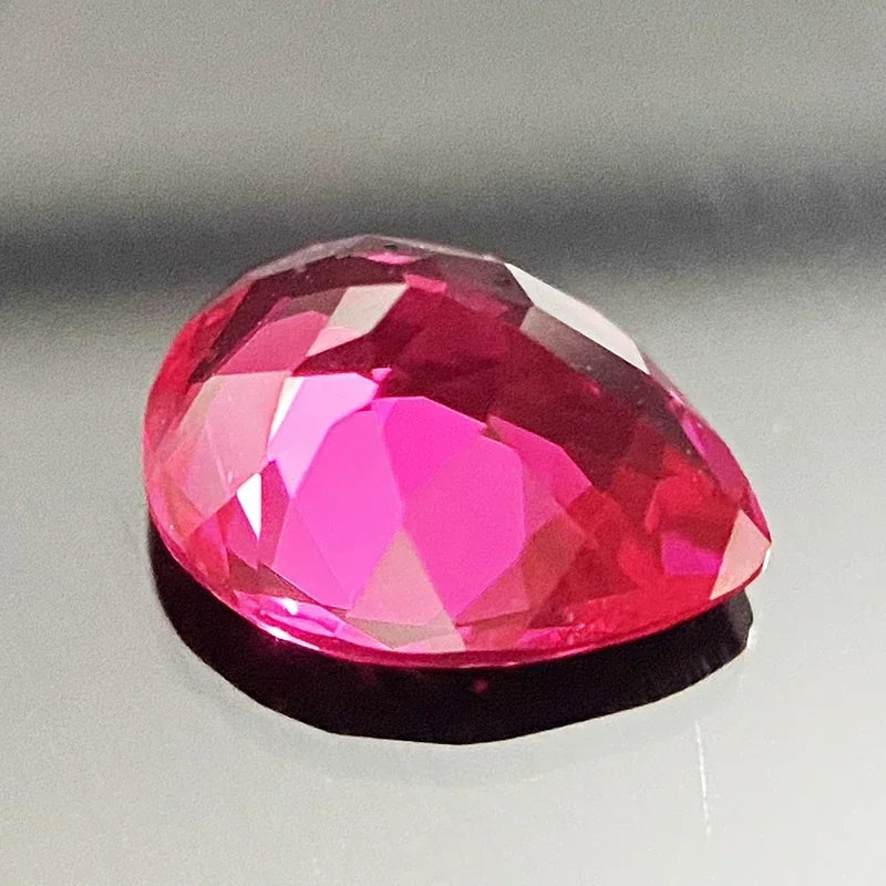 Lab Grown Ruby Red Color Pear Shaped VVS1 Charms Diy Jewelry Rings Earrings Making Selectable AGL Certificate