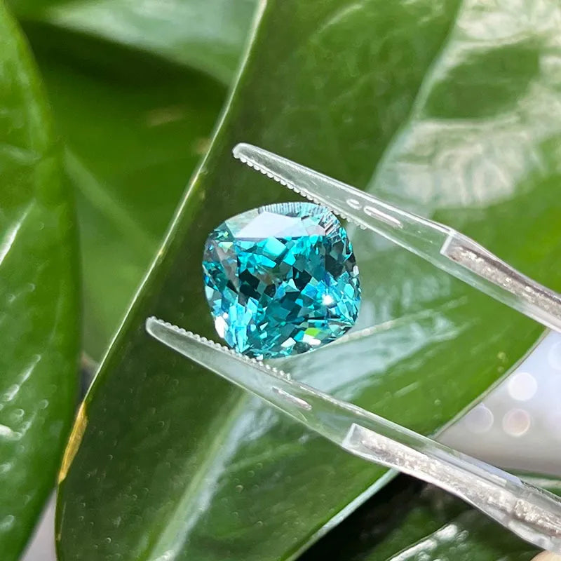 Lab Grown Paraiba Cushion Cut Neon Blue Color Gemstone DIY Jewelry Making Inlay Ring Necklace Bracelet Selectable Certificate