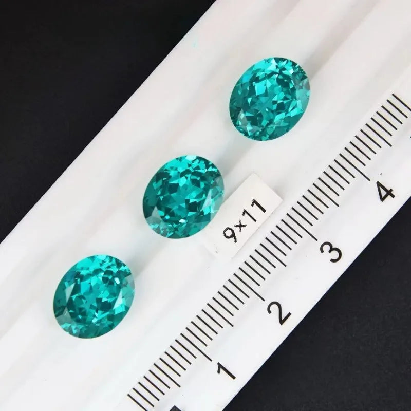 Lab Grown Paraiba Oval Cut Neon Blue Color for DIY Advanced Jewelry Making Inlay Ring Necklace Selectable AGL Certificate