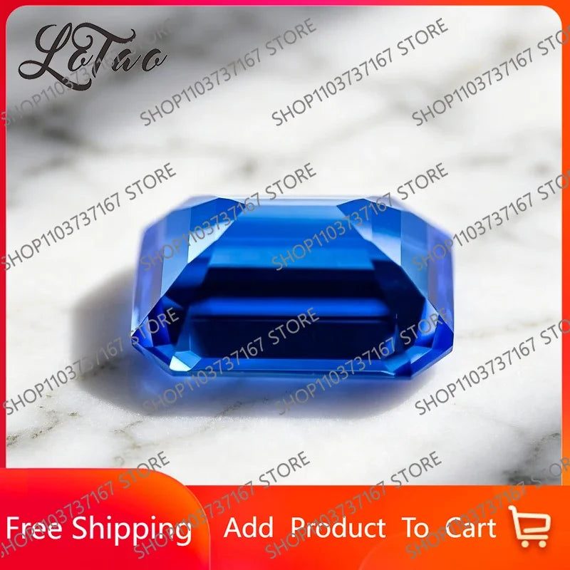 TOPHigh Quality Lab Grown Cobalt Spinel Blue Color Rectangle Cushion Cut Gemstone for DIY Jewelry Making Selectable Certificate