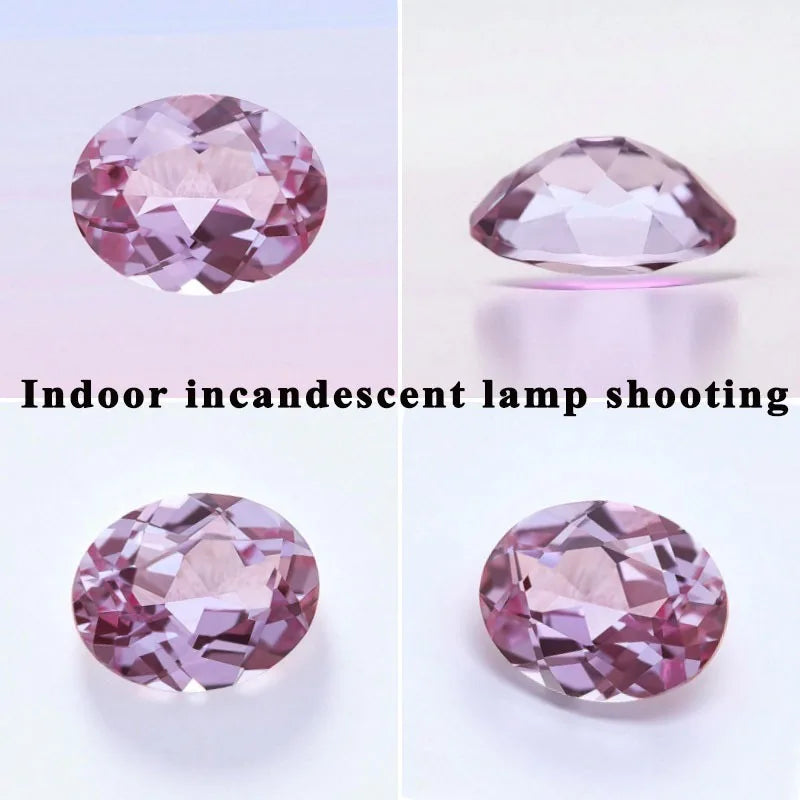 Lab Grown Alexandrite Gem Oval Cut Purple Color Charms Beads for DIY Jewelry Making Materials Selectable AGL Certificate
