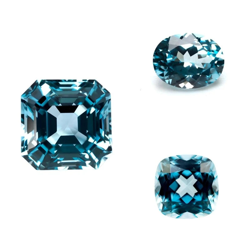 Sapphire Aquamarine Color Oval Shape Lab Grown Gemstone VVS1 for Charms Jewelry Making Certificate Multiple Shapes Selectable