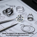 D Color VVS1 Round Cut Moissanite Loose Stone 20ct Pass Diamond Tester GRA Certified for Engagement Rings DIY Jewelry Making