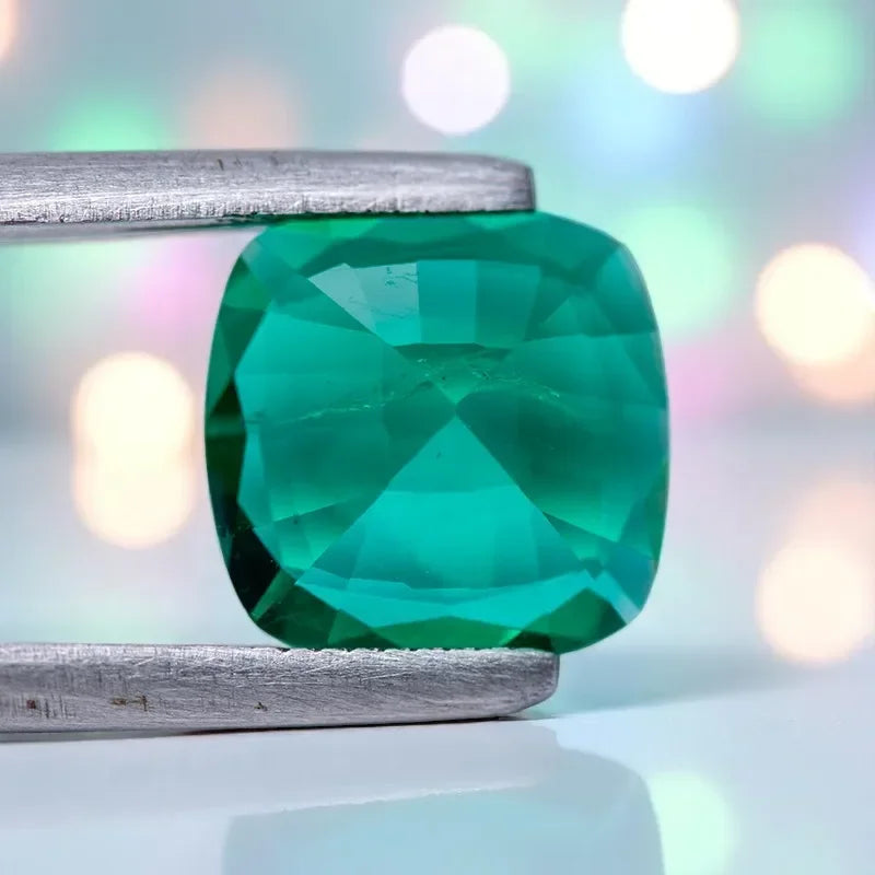 Laboratory Colombia Emerald Green Color Cushion Shape Gemstone Charms Beads for Diy Jewelry Rings Pendants Making AGL Certificat