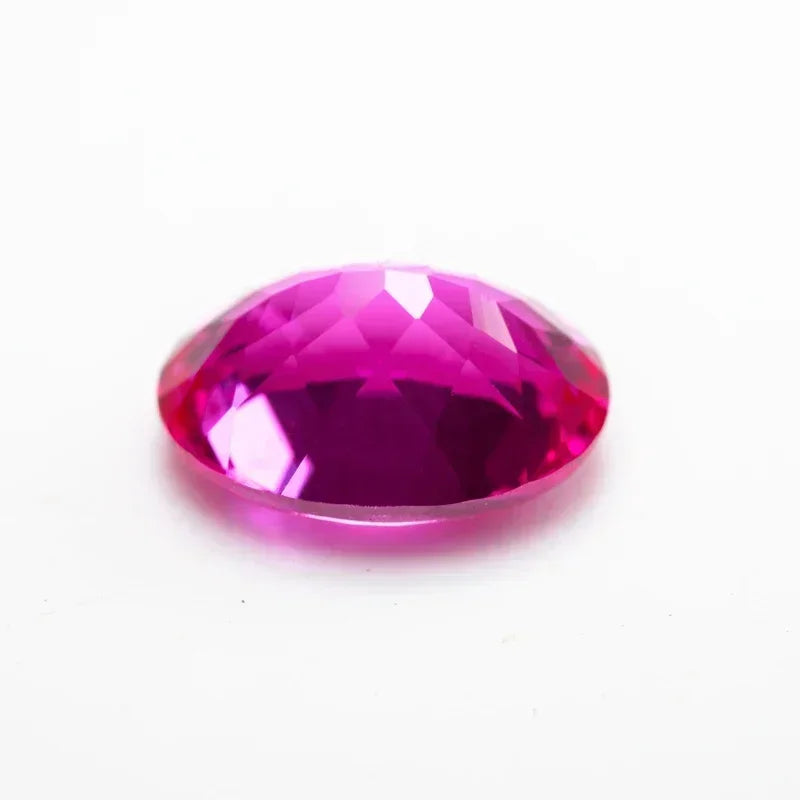 Lab Grown Sapphire Hot Pink Color Oval Shape Charms Gemstone for DIY Jewelry Making Materials Selectable Certificate