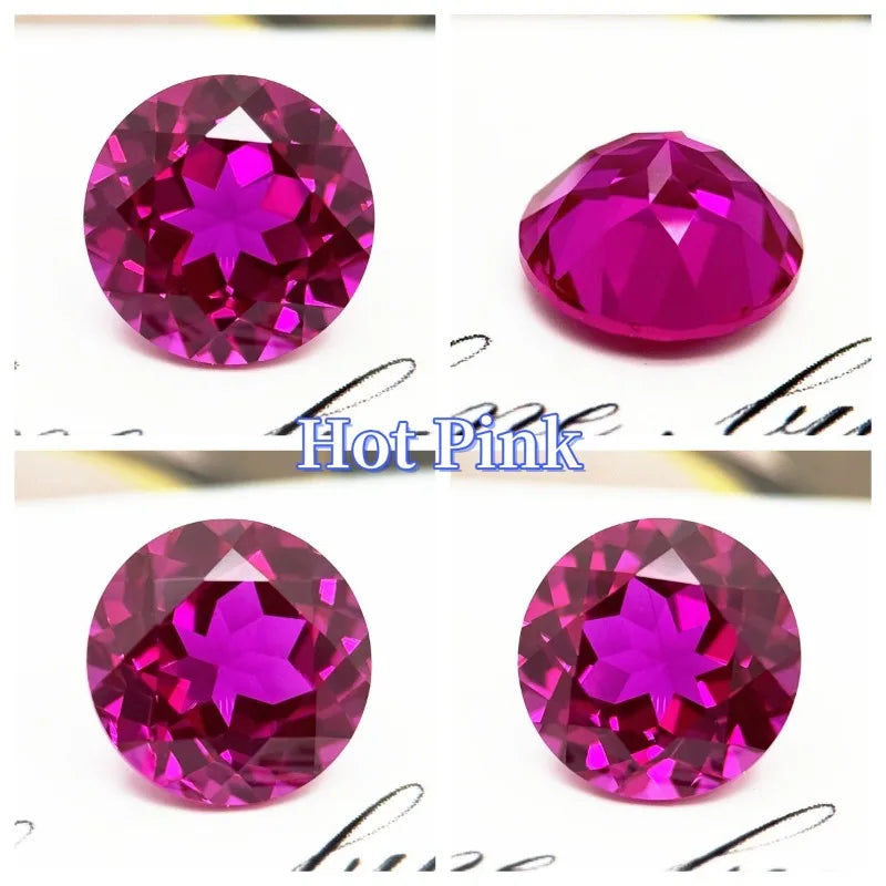 Lab Grown Padparadscha Round Cut Red Lotus Color Extremely Shiny Quality DIY Ring Necklace Earrings Main Materials Certificate