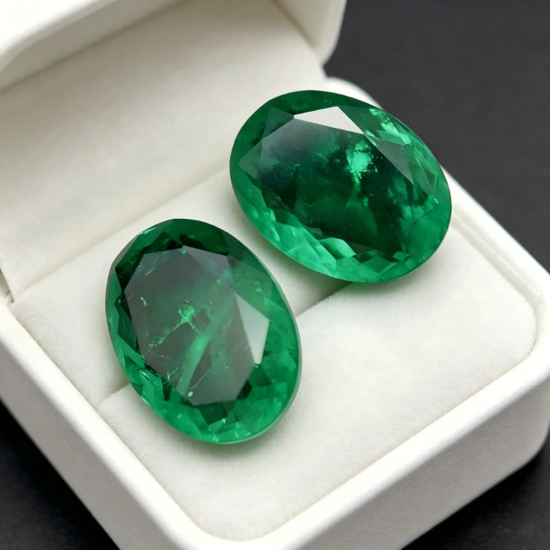 Columbia Emerald Oval Shape Synthetic Gemstone with Certificate Wholesale
