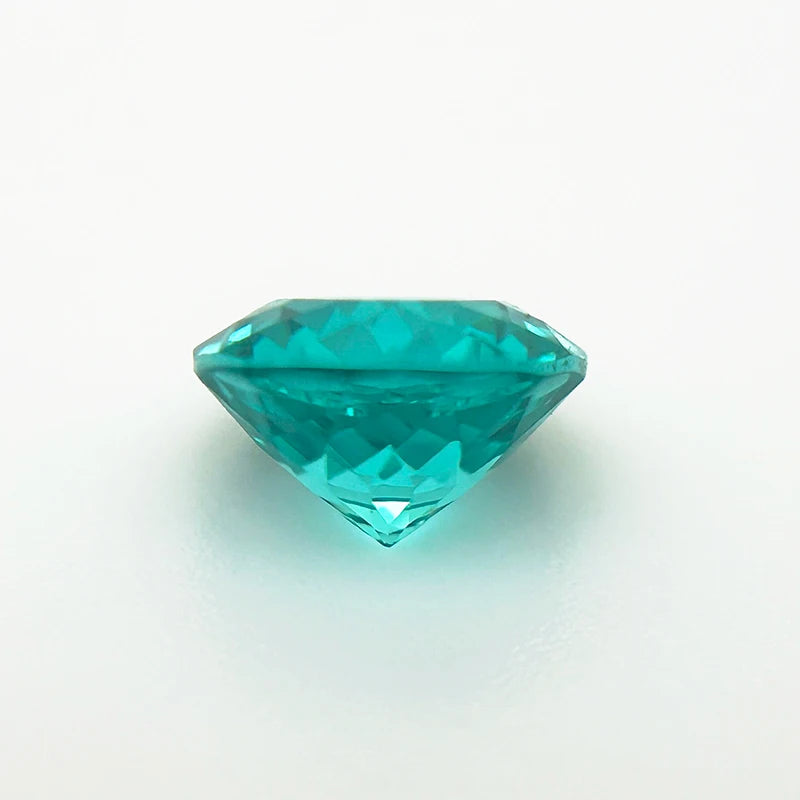 Lab Grown Paraiba Gemstone Round Cut Neon Blue Color DIY Ring Necklace Earrings Main Materials Selectable AGL Certificate