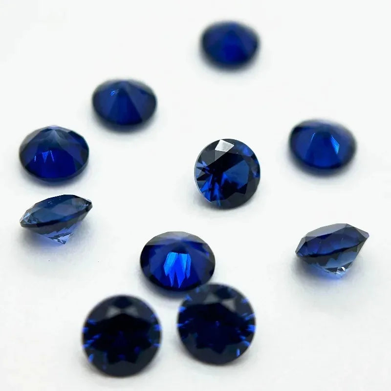 Lab Grown Sapphire Round Cut 1.0mm To 5.0mm Royal Blue for Lab Created Sapphire Jewelry Making Wholesale Bulk 10 Pieces Minimum