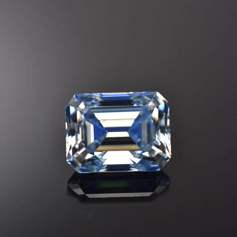 Emerald Cut Moissanite Stone VVS1 Ice Blue Color  DIY Jewelry Certificate Unnatural