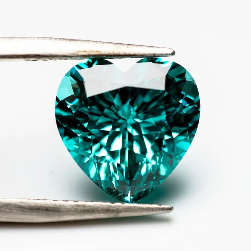 Hot Sales Lab Grown Paraiba Heart Cut Gemstone for DIY Advanced Jewelry Making Inlay Ring Necklace Selectable AGL Certificate