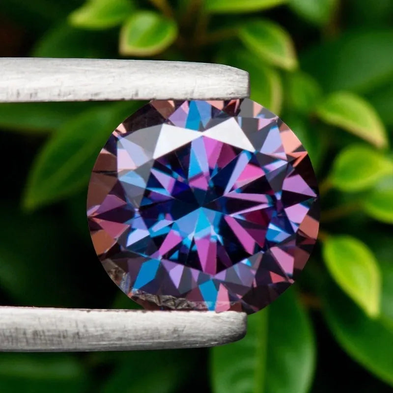 Moissanite Stone Round Cut Emperor Purple Color Lab Created Diamond  Diy Jewelry Making Materials with Certificate