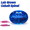 Lab Grown Cobalt Spinel/Sapphire Oval Cut Royal Blue/Cornflower for DIY Jewelry Making Selectable AGL Certificate