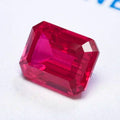 Red Color Emerald Cut  Lab Grown Ruby VVS1 Gemstone Charms DIY Advanced Jewelry Making Materials Selectable AGL Certificate