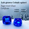 Cobalt Spinel VVS1 Sugar Tower Shape Lab Grown Gemstone Advanced Jewelry Making Materials Certificate Wholesale Natural Colour