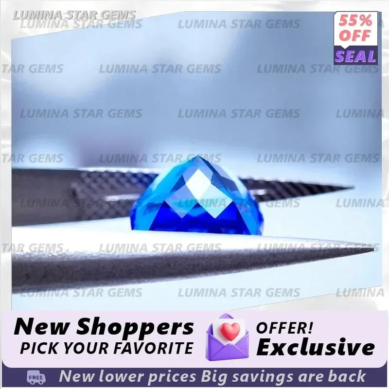 TOPLab Grown Cobalt Spinel Gemstone VVS1 Clarity Rectangle Cushion Cut Loose Stone for DIY Jewelry Making Wholesale Lab Created