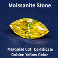 N-Moissanite Stone Golden Yellow Color Marquise Cut For Jewelry Making DIY Ring Necklace Earrings Main Materials With Certificat