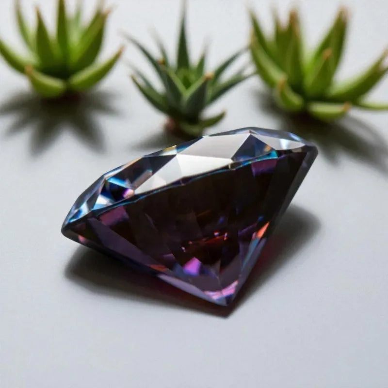 Moissanite Stone Round Cut Emperor Purple Color Lab Created Diamond  Diy Jewelry Making Materials with Certificate