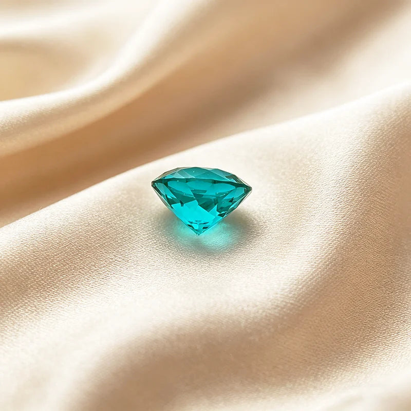 Lab Grown Paraiba Gemstone Round Pear Heart Emerald Cusion Marquise Asscher Princess Square Rectangle Shape  for Jewelry Setting