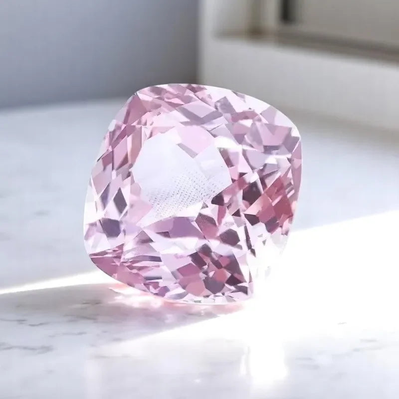 Cushion Shape Sakura Color Lab Grown Sapphire  for Charms Jewelry Making DIY Ring Necklace Earrings Main Materials Certificate
