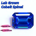 TOPLab Grown Cobalt Spinel Emerald Cut Blue Color VVS1 Synthetic Gemstone for DIY Jewelry Making Gift Selectable AGL Certificate