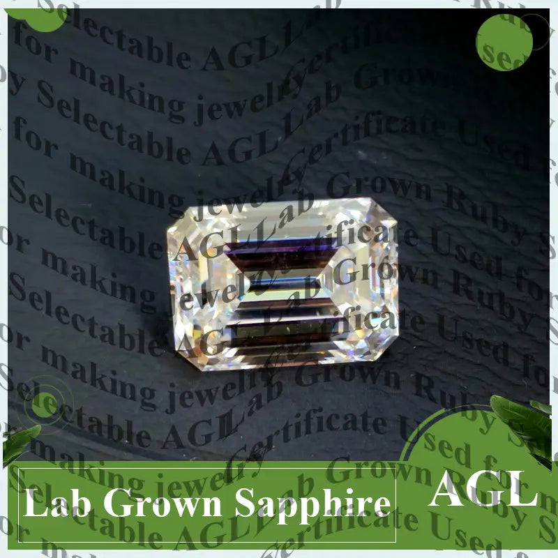 Emerald Cut Moissanite Stone VVS1 Royal Bllue Color Certificate Artificial Gemstone DIY Jewelry