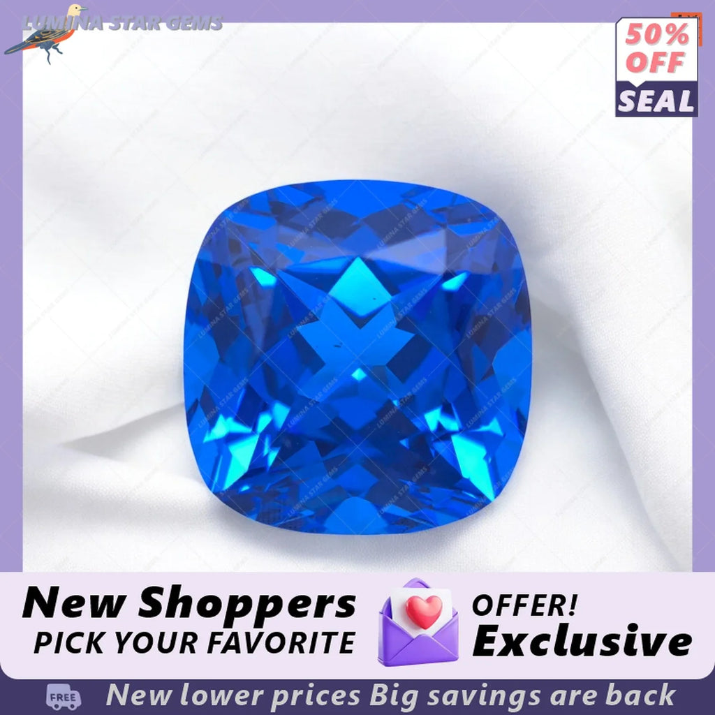 TOPTLab Grown Cobalt Spinel Cushion Cut Gemstone For Jewelry DIY  Making Main Materials Selectable Certificate