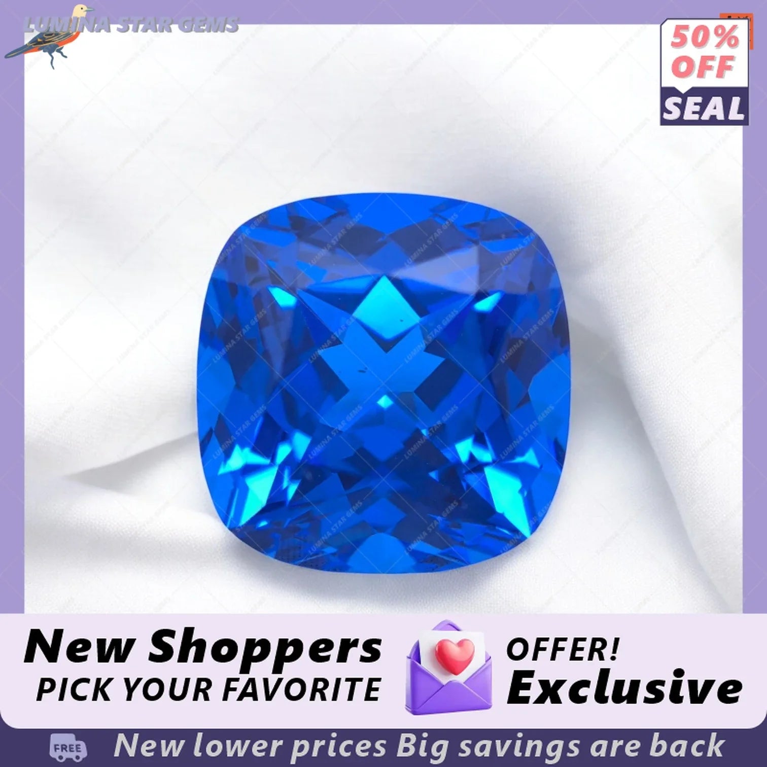 TOPTLab Grown Cobalt Spinel Cushion Cut Gemstone For Jewelry DIY  Making Main Materials Selectable Certificate