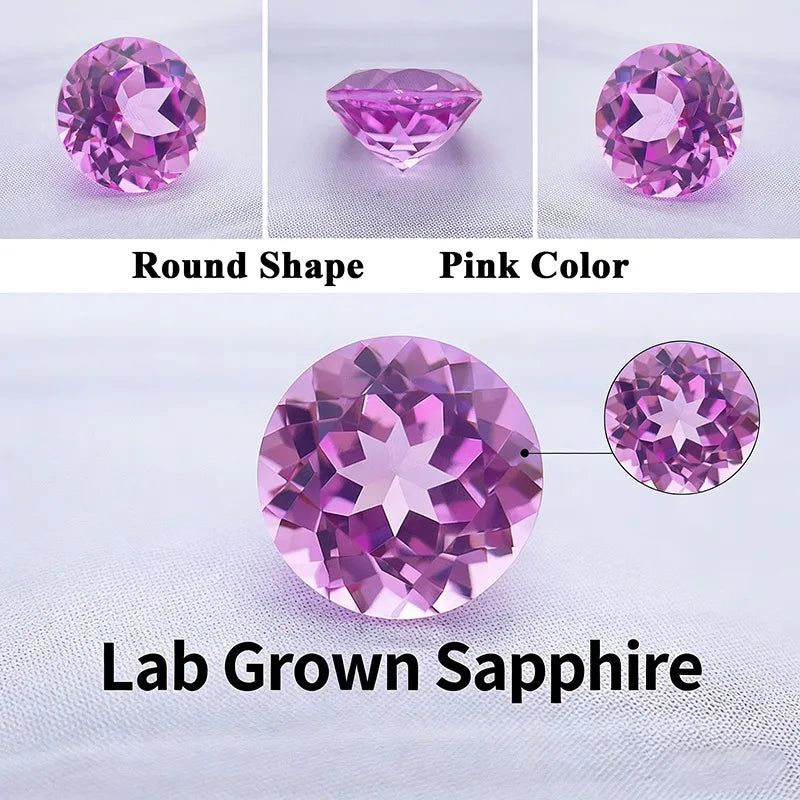 Lab Grown Sapphire Gemstone Oval Pink for DIY Jewelry Making Setting Custom Materials Certificate Lab Created Sapphire