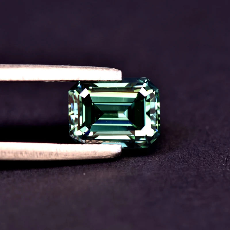 Emerald Cut Moissanite Stone VVS1 Emperor Purple Color  DIY Jewelry Certificate Artificial Gemstone