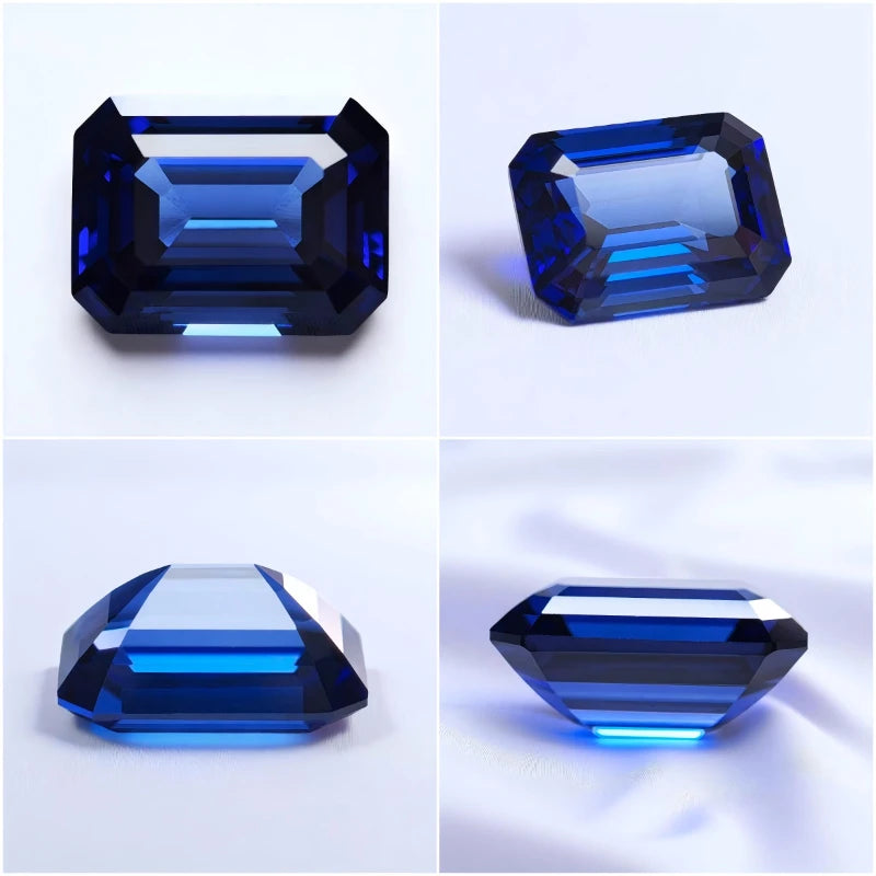 Lab Grown Sapphire Round/Oval/Emerald/Pear Cut Royal Blue Color DIY Ring Necklace Earrings Main Materials Selectable Certificate