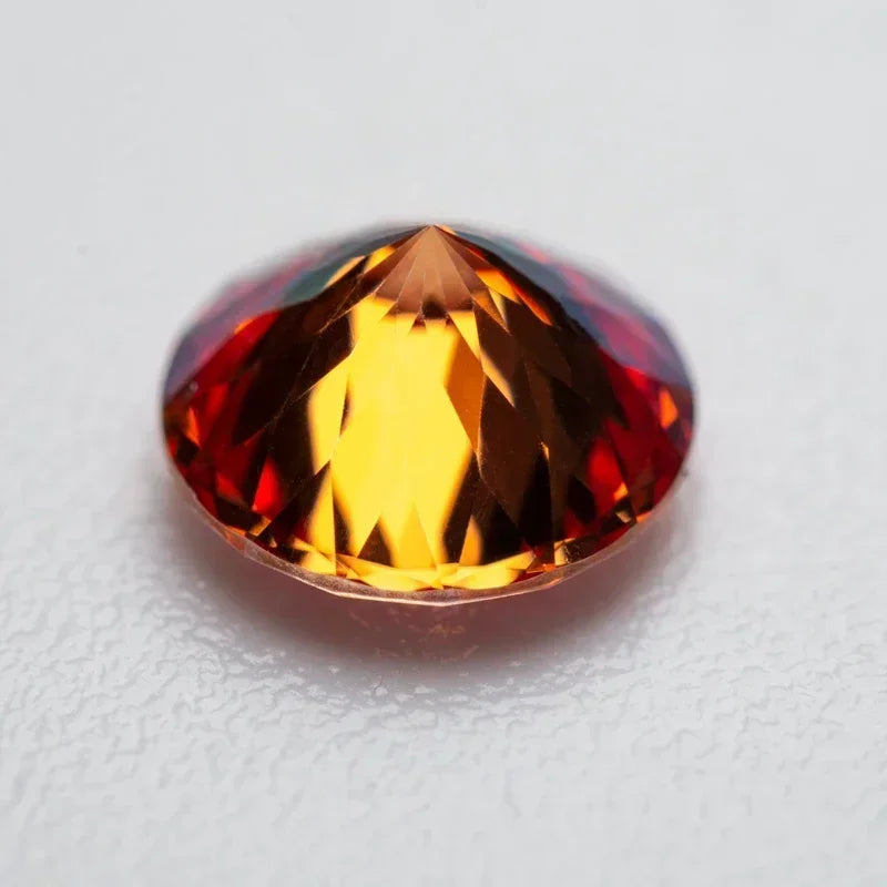 Garnet Color Wholesale Moissanite Stone Round Shape 100 Faceted Cut Artificial Gemstone DIY Ring Necklace Earrings Main Materi