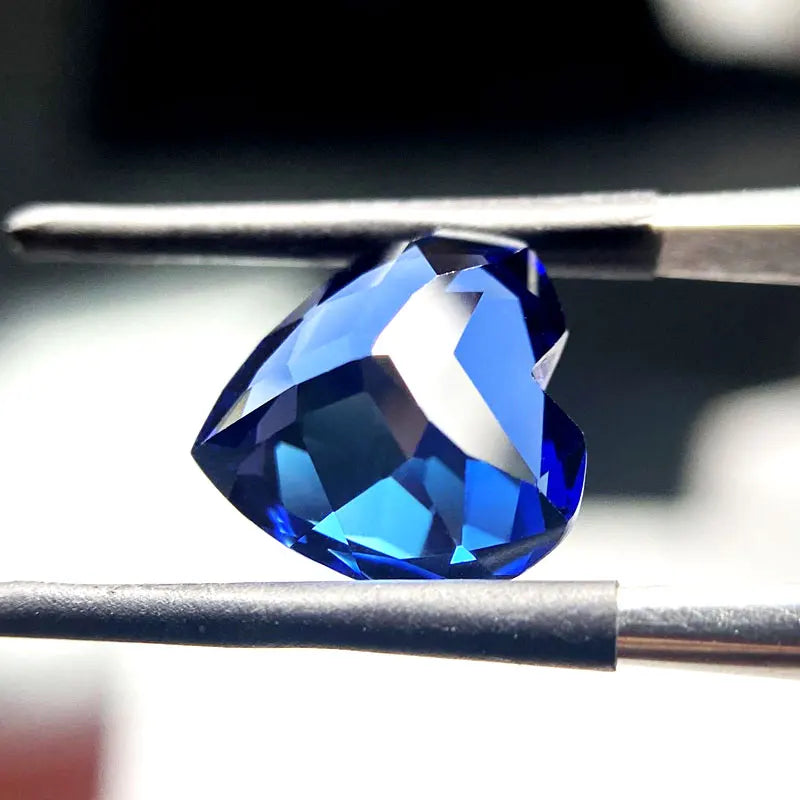 Sapphire Lab Grown Stone Heart Shape Royal Blue Color DIY Jewelry Setting&Custom Design Certificate Multiple Shapes Selectable
