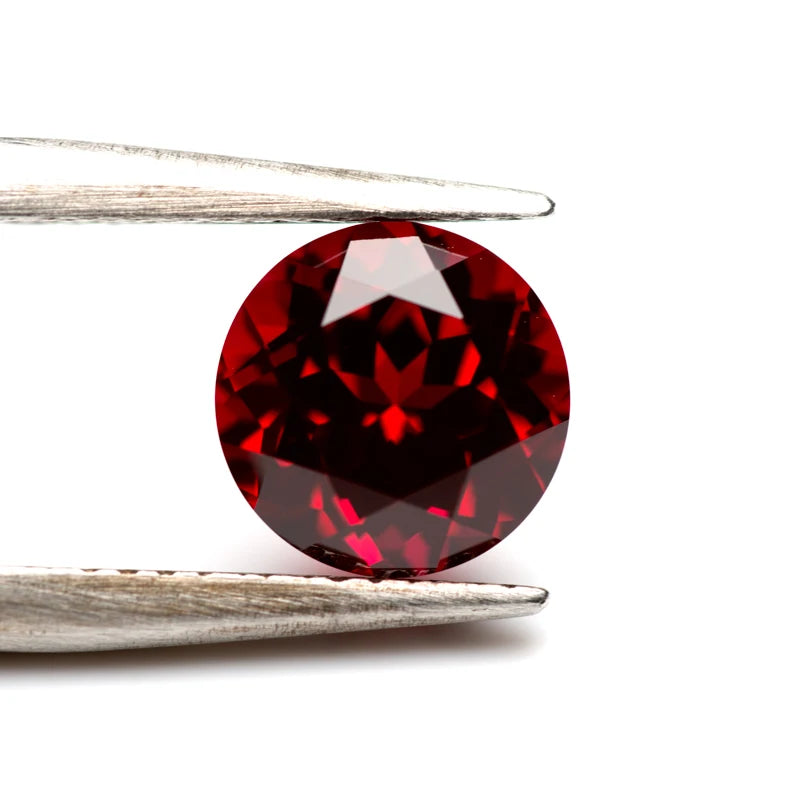 Ruby Pigeon Blood Red Color Round Shape Artificially Gemstones with Certificate Charms for Jewelry Making