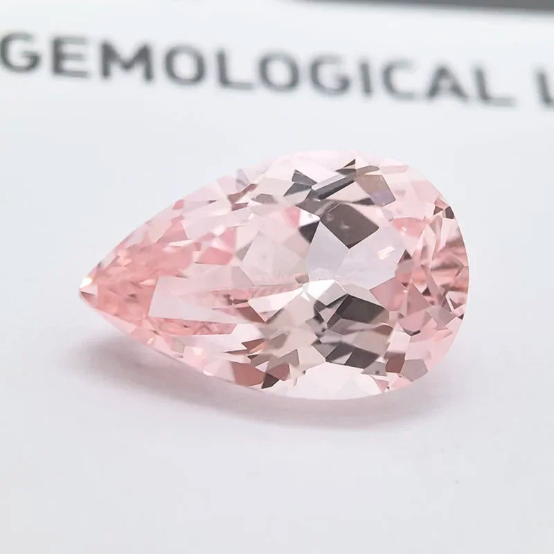 Lab Grown Sapphire Morgan Pink Color Pear Shape Charms Gemstone DIY Advanced Jewelry Making Materials Selectable Certificate