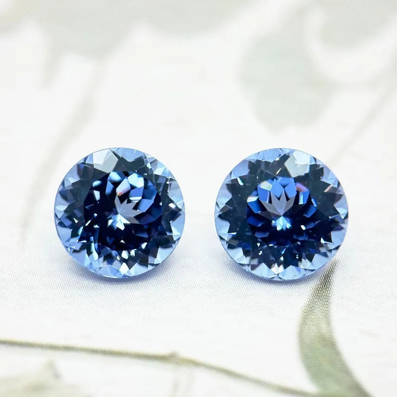 Lab Grown Sapphire Round Cut Royal Blue Cornflower Blue Loose Beads for DIY Jewelry Making Selectable AGL Certificate