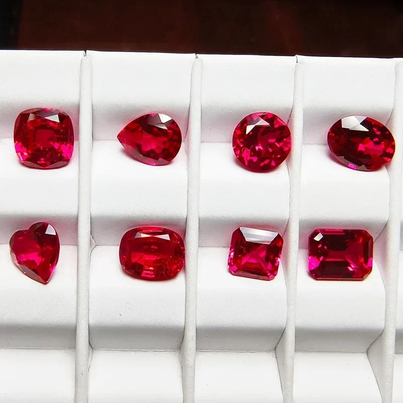 Lab Grown Ruby Asscher Square Shape Pigeon Blood Red VVS1 Selectable AGL Certificate Gemstone For Diy Jewelry Making Materials