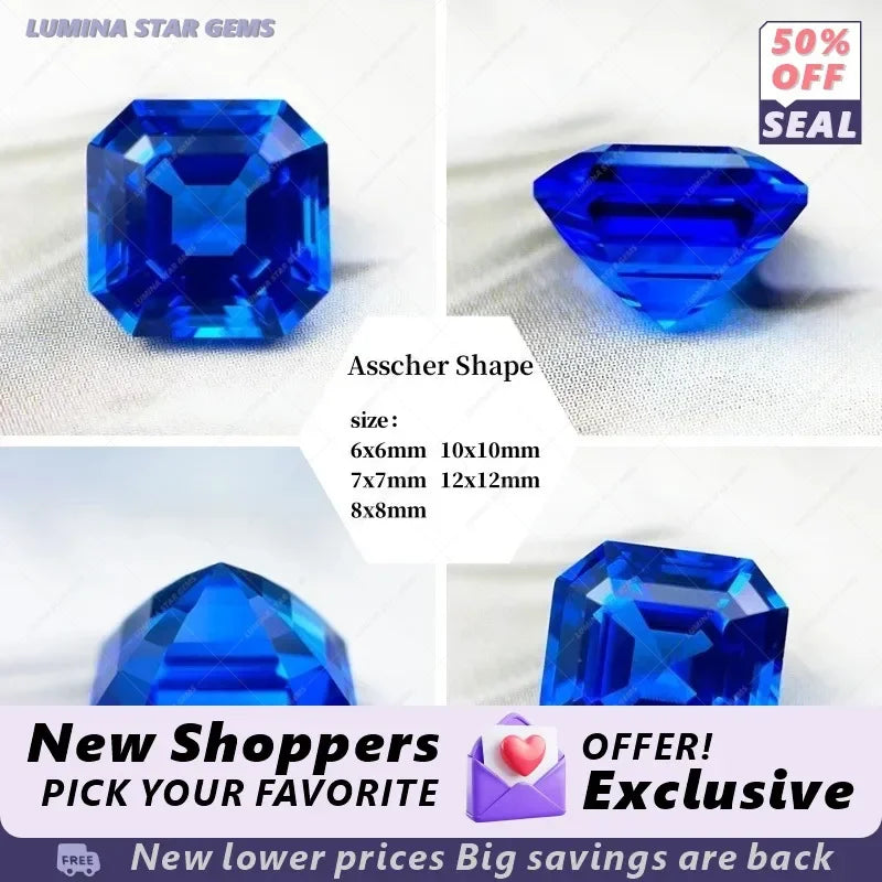 TOPTLab Grown Cobalt Spinel Fire Lotus Color Various Shapes Gemstone For Earring Pendant Jewelry Making  Selectable AGL Certific