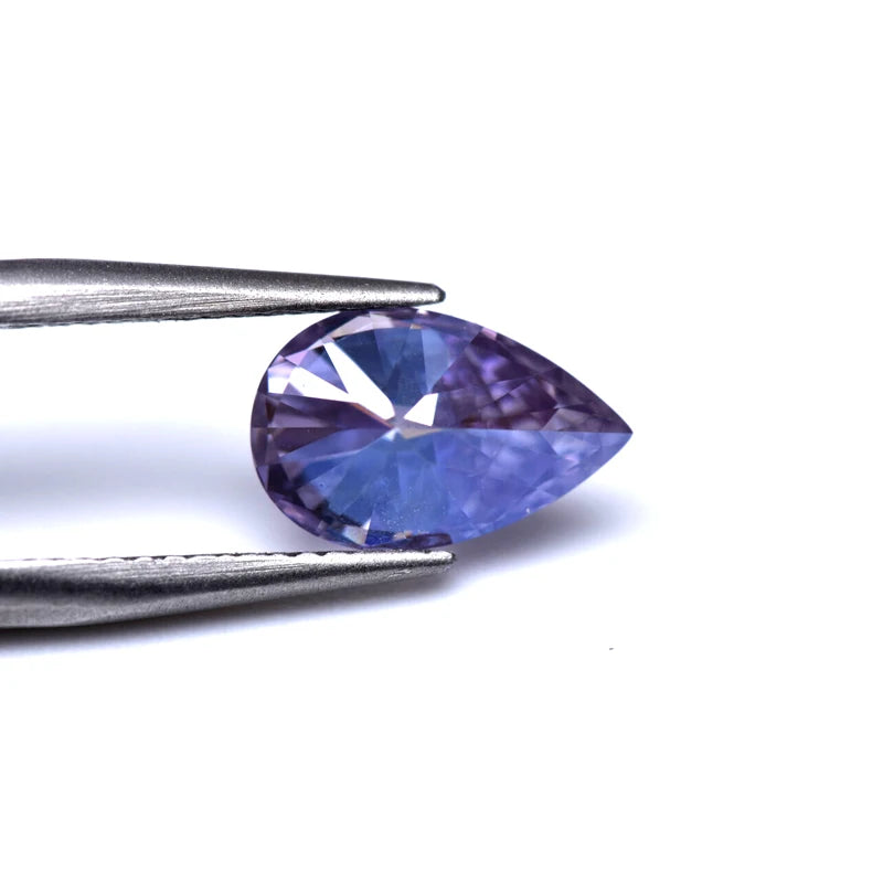 Pear Cut Light Purple Color Moissanite Synthetic Gemstone with Certificate Used for Manufacturing Jewelry
