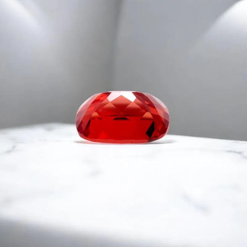 Rectangle Cushion Cut Lab Grown Sapphire Sunset Red Color for DIY Advanced Jewelry Making Materials with Certificate Wholesale