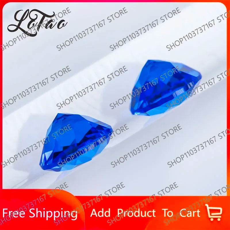 TOPTOP High Quality Lab Grown Cobalt Spinel Blue Color Round Shape Gemstone For Charms Jewelry Making Materials Selectable Certi