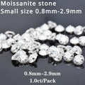 Moissanite Stone Small Size Round Cut 0.8mm~2.9mm 1.0ct / Pack D Color Charms Gemstone Advanced Jewelry Making Materials