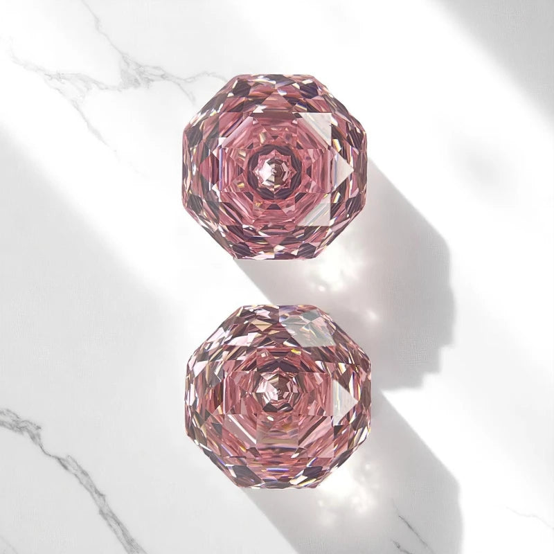 Padparadscha Cubic Zirconia Natural Color Octagon Rose Cut Loose Gemstone Bead for Diy Jewelry Making